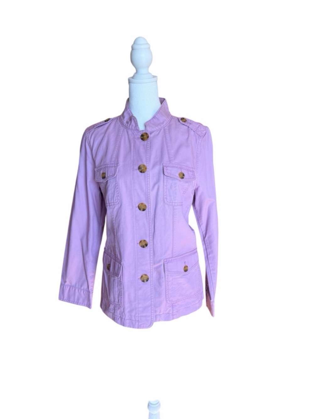 Talbots Lilac Utility Jacket with Button Front - Picture 2 of 14